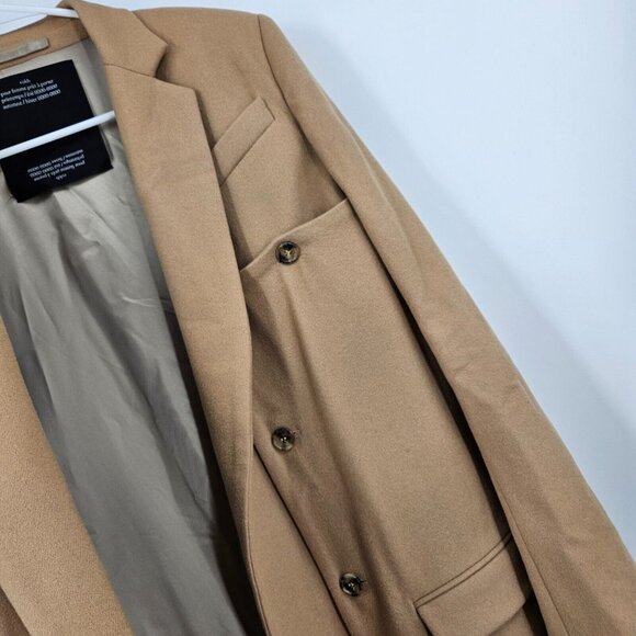 Rokh Coat $2200 Brown Wool Long Line Button Details Pockets Convertible Maxi 38 - Picture 9 of 11